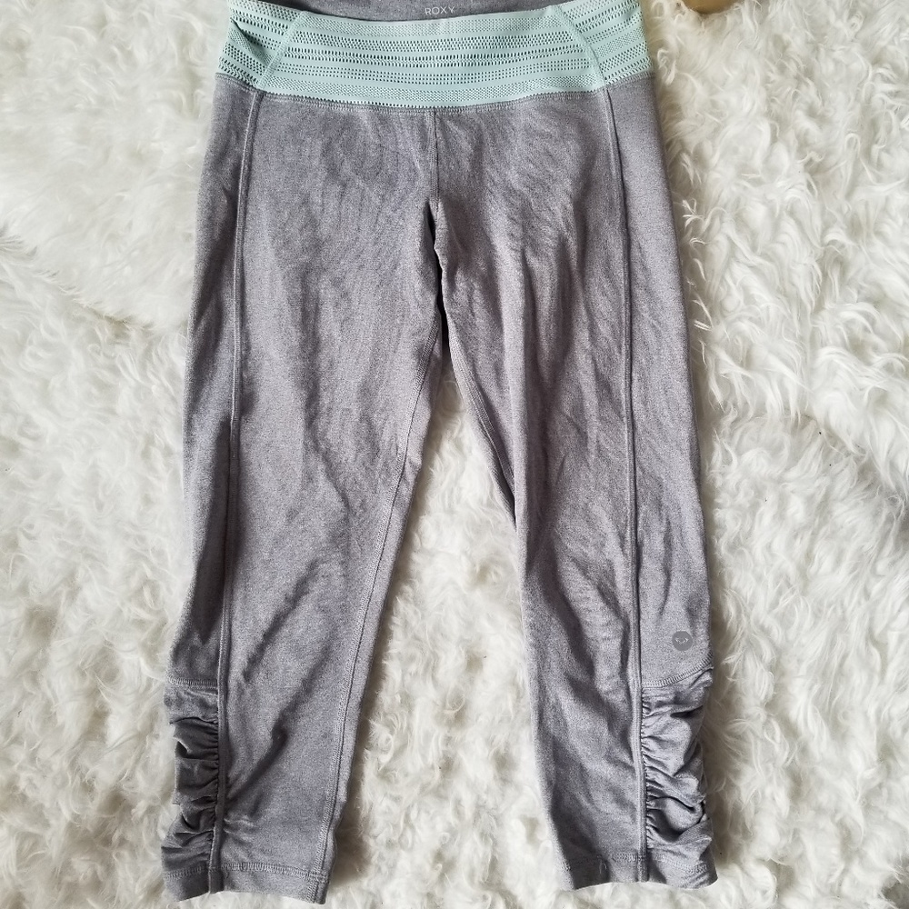 Gray/Mint Roxy Workout Crop Legging